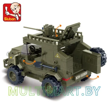 Конструктор Sluban M38-B0299 Армейский джип (221 деталь) картинка 6